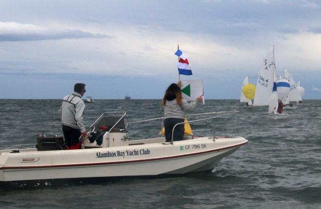 The leeward mark boat signals one of many mark changes - SCYA's E.E. Manning Regatta – Shadden Series © Rich Roberts http://www.UnderTheSunPhotos.com